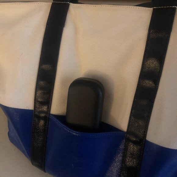 TORY BURCH Very Large Weekender Tote Bag Color block Blue - Picture 15 of 15